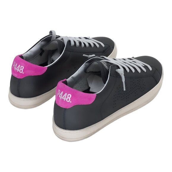 P448 John F22 Perforated Logo Sneaker Black Pink Heel Size 41 main image 4